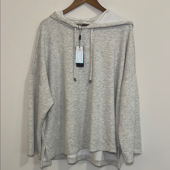 NWT Cable & Gauge Super Soft Gray Hoodie Shirt, Womens Plus 3X - Picture 1 of 8